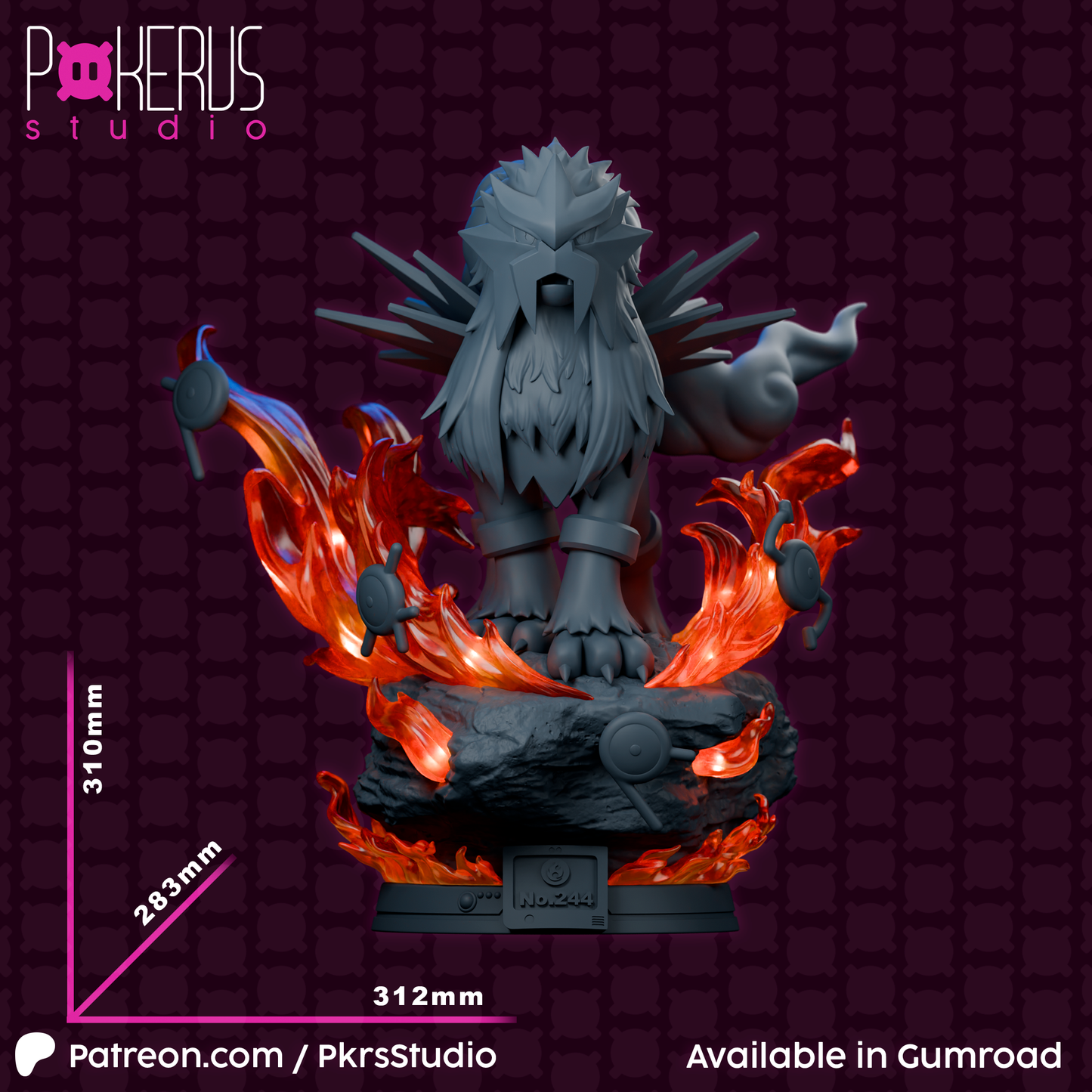 🔥 Figura Entei - Guardián del Volcán No.244