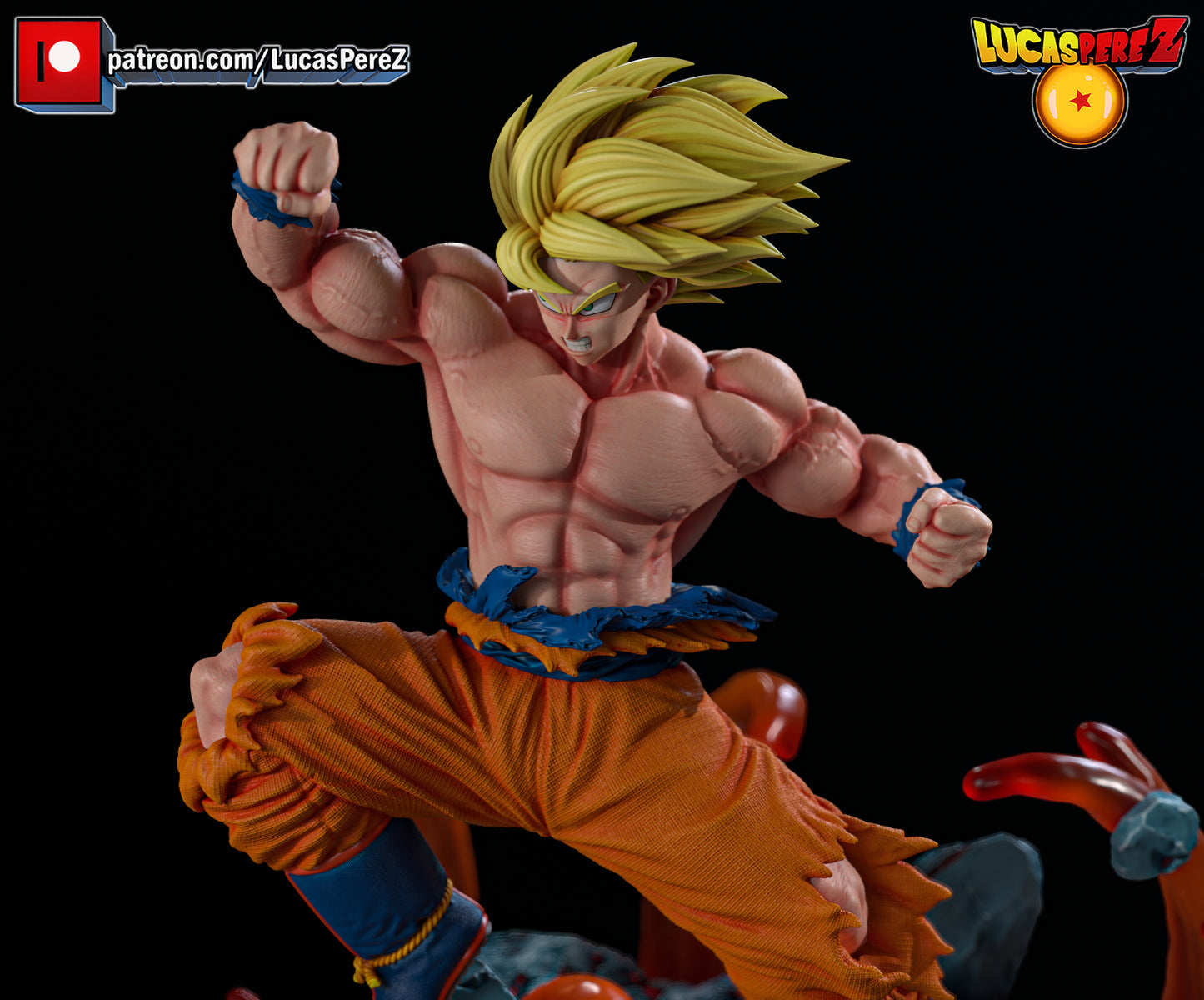 🔥 Figura Goku SSJ – Edición Impacto de Poder (Escala 1/6)