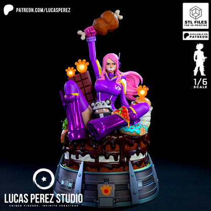 💗 Jewelry Bonney – Figura 3D Edición Banquete Pirata 🍕🍔🍗