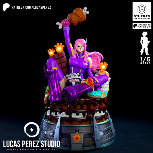 💗 Jewelry Bonney – Figura 3D Edición Banquete Pirata 🍕🍔🍗