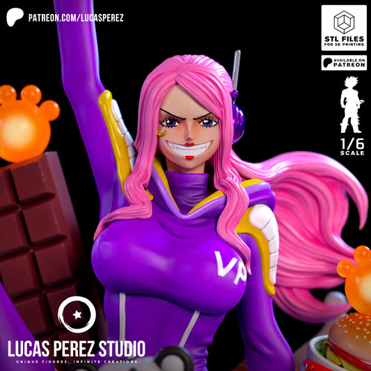 💗 Jewelry Bonney – Figura 3D Edición Banquete Pirata 🍕🍔🍗