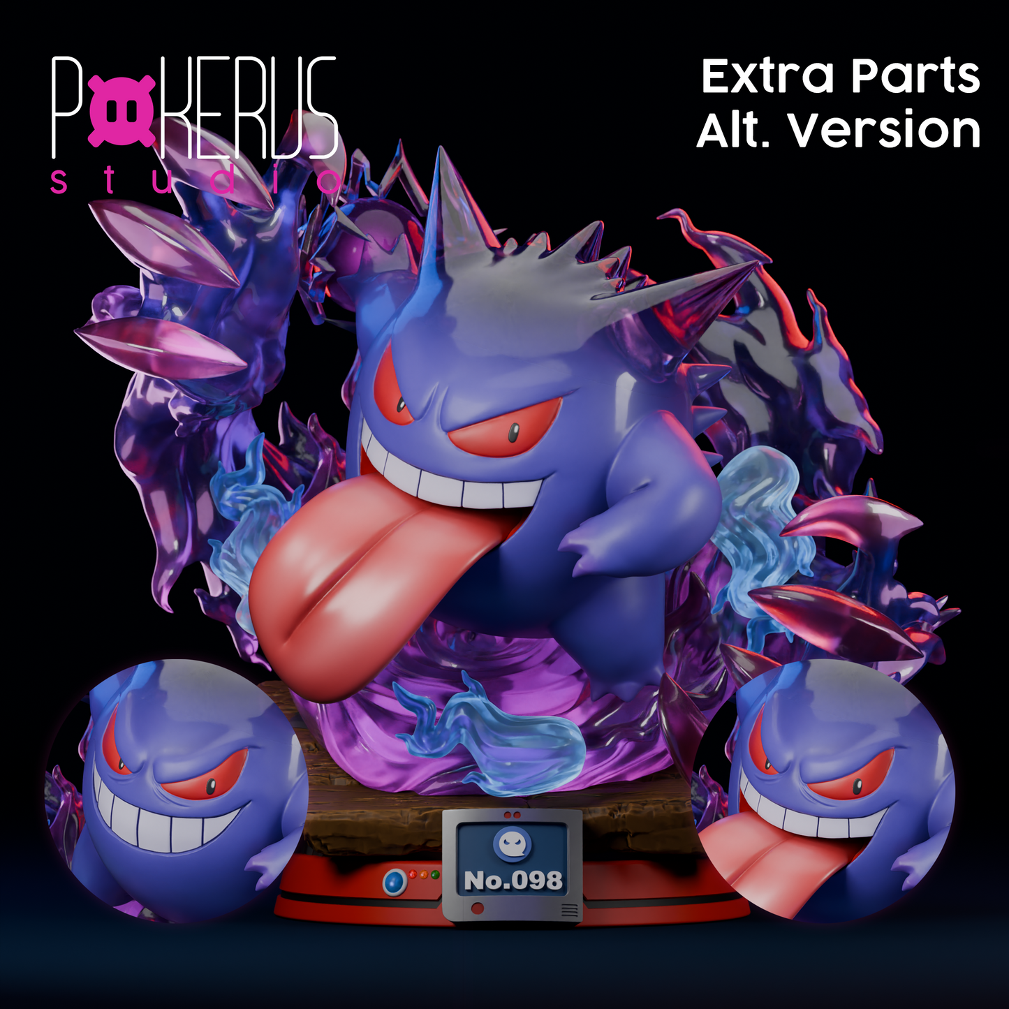 👻 Figura Gengar con Cabezas Alternativas - No.094